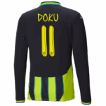 #11 Doku Manchester City Away Jersey 2024/2025 Long Sleeve