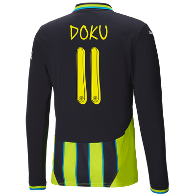 701230872CI001_pp_01_mcfc_c5639fa0-458a-45e3-8642-874079dad97f #11 Doku Manchester City Away Jersey 2024/2025 Long Sleeve - Imagem 1